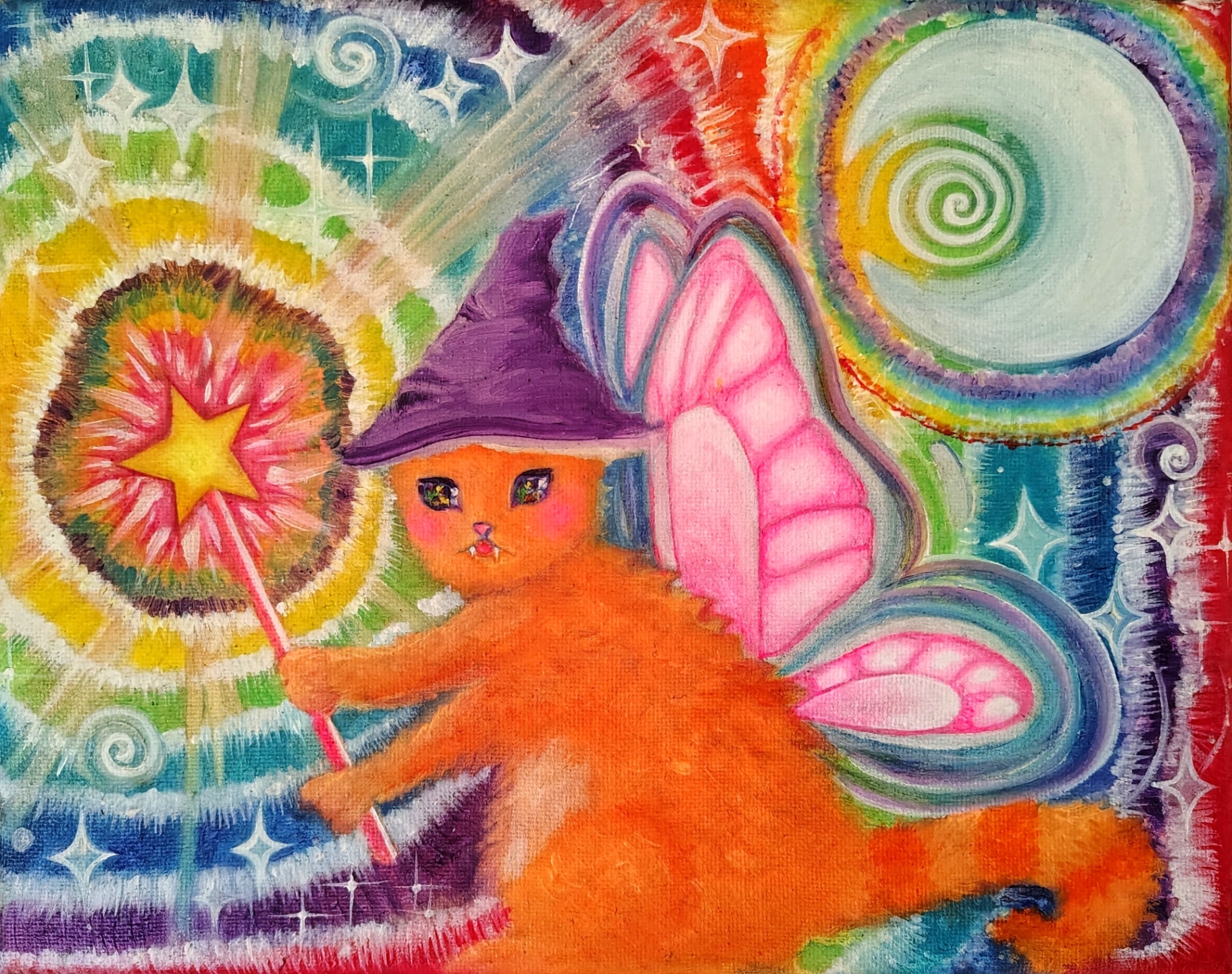 Kitty Wizard — Original painting by Kyro The Art Fairy